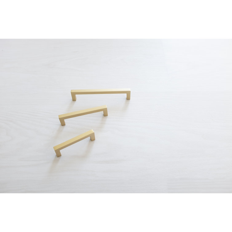 Brushed Brass Modern Bar Cabinet Handles with Mounting Hardware