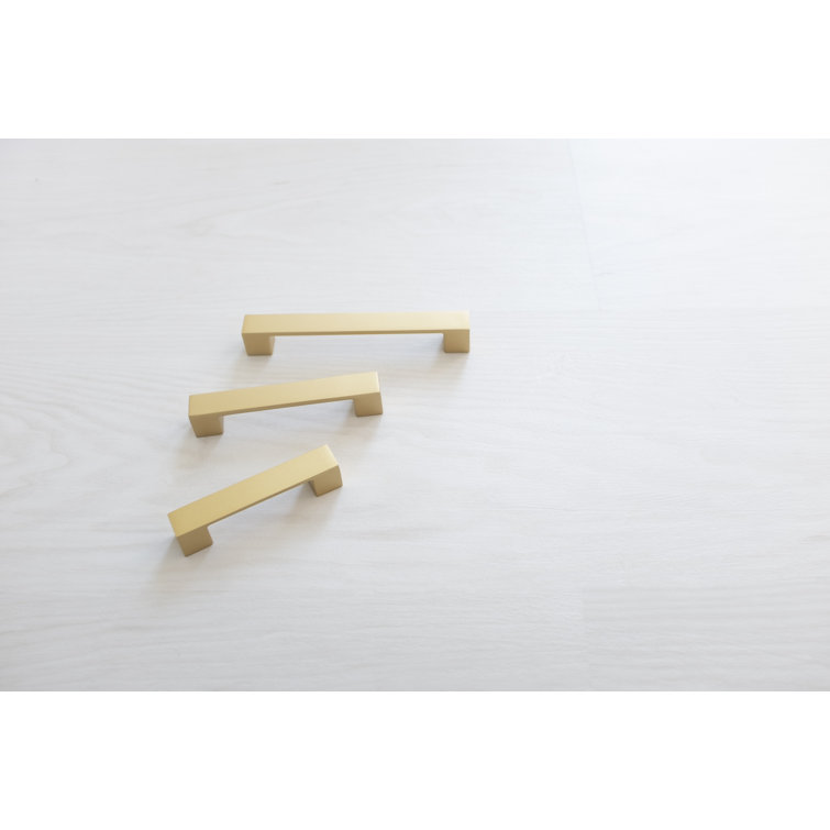 Brushed Brass Modern Bar Pulls with Mounting Hardware