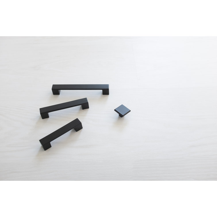 Matte Black Aluminum 3" Modern Bar Pulls with Mounting Hardware