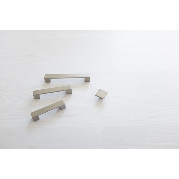 Satin Nickel 3-Inch Modern Bar Cabinet Pulls