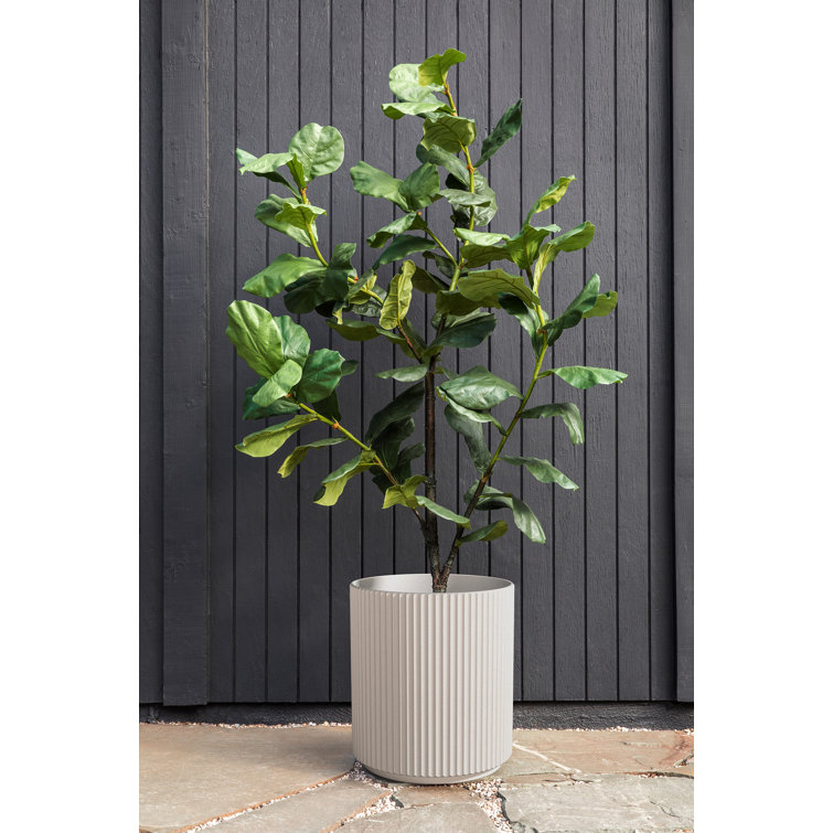 Roman-Inspired Demi 20" White Fluted Planter for Indoor/Outdoor Use