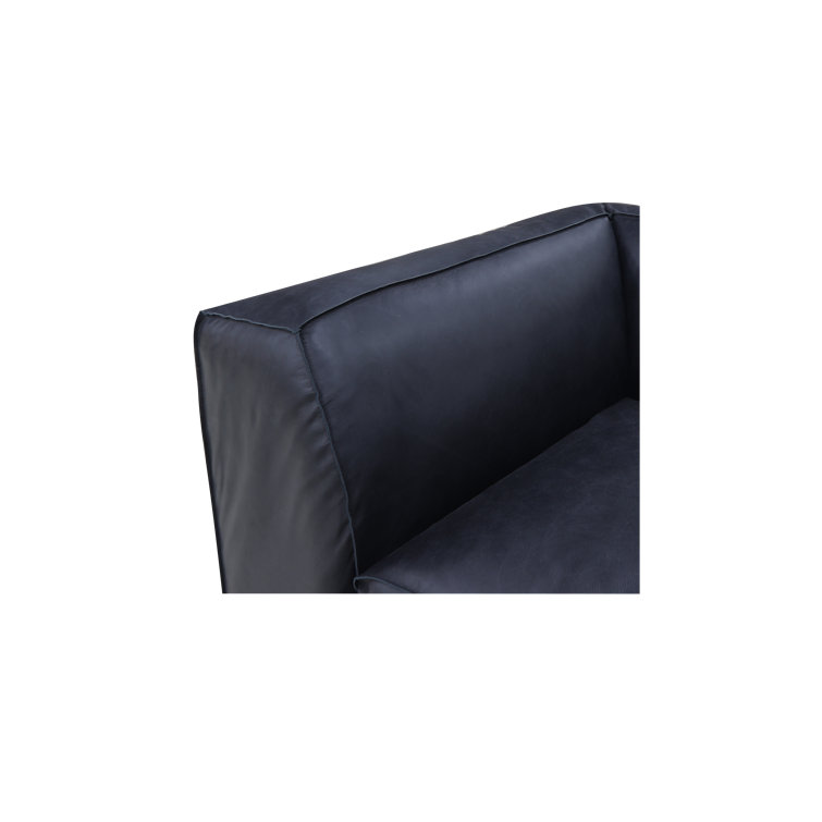 Vantage Black Leather Two Piece Modular Sectional with Wood Frame