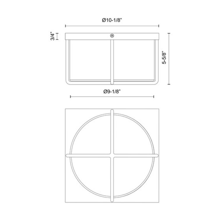 Black and Opal Glass LED Flush Mount Light