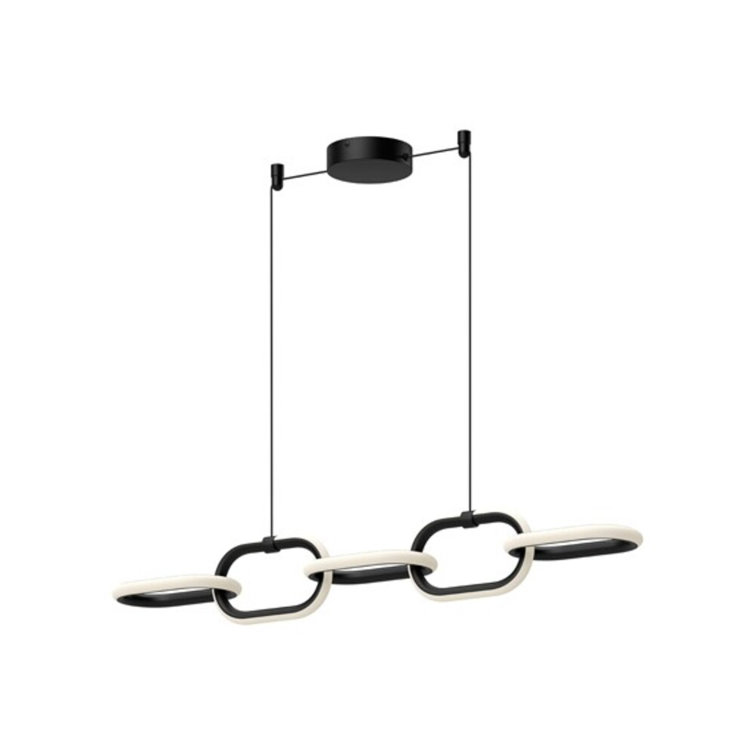 Airen Black Aluminum LED Chain Link Pendant Light