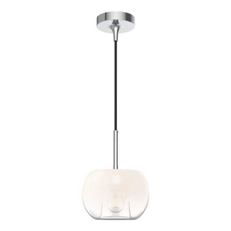 Samar Chrome and Opal Glass Pendant Light