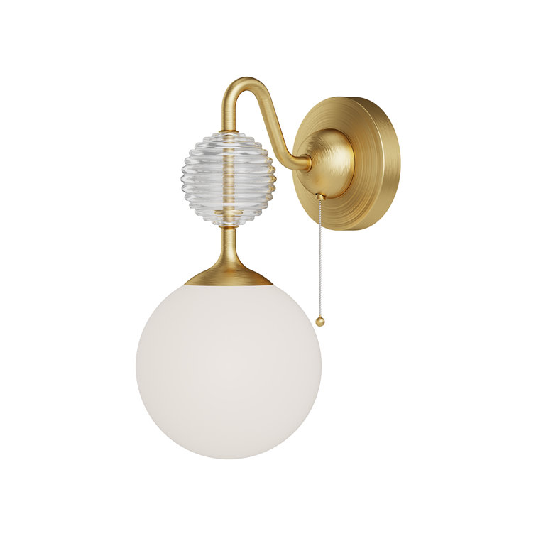 Celia Brushed Gold and Opal Glass Wall Sconce