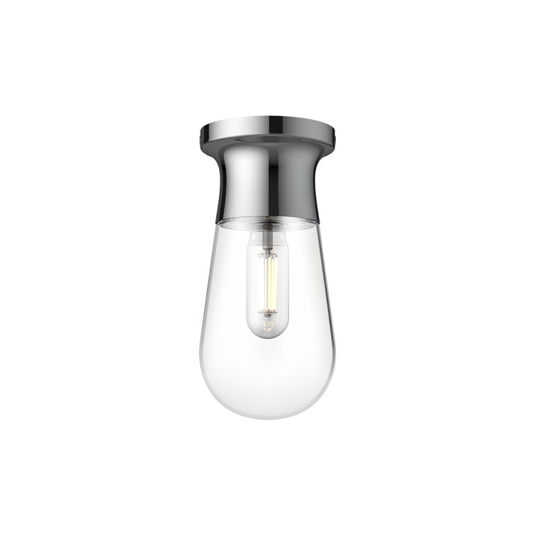 Marcel Chrome and Glass Teardrop Flush Mount Light