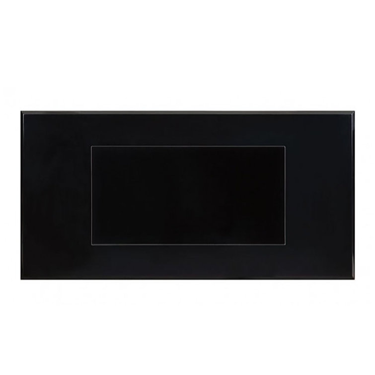 Ayleigh 47.25'' Black Glass Top Console Table with Sculptural Base