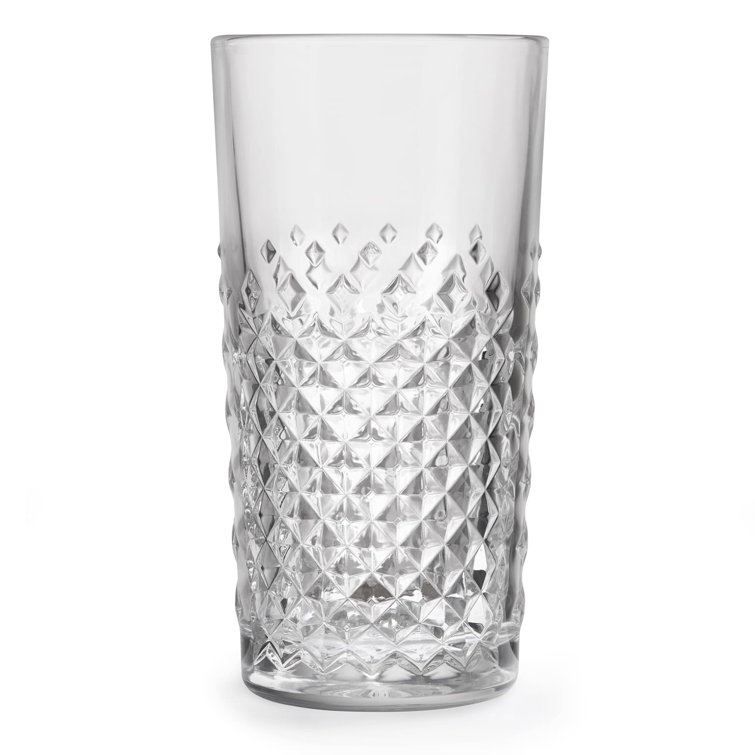 Libbey Carats 14-Ounce Faceted Tumbler Glass Set