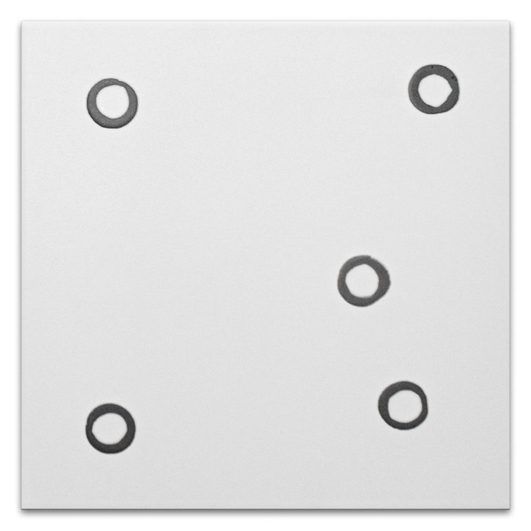 Kenzo 8" x 8" White and Black Porcelain Patterned Tile