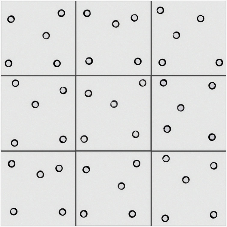 Kenzo 8" x 8" White and Black Porcelain Patterned Tile