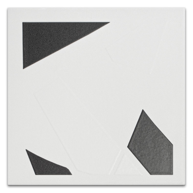 Kenzo 8" x 8" Black and White Porcelain Tile