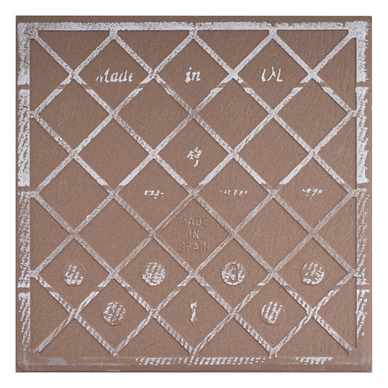 Kenzo 8" x 8" White and Black Porcelain Patterned Tile