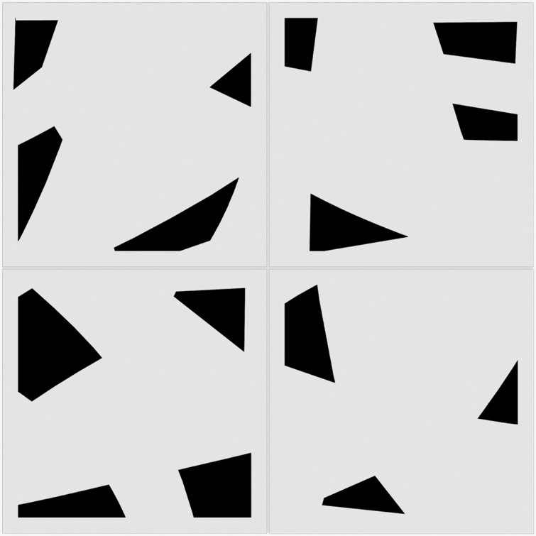 Kenzo 8" x 8" Black and White Porcelain Tile