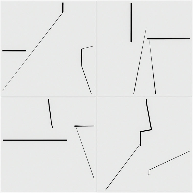 Kenzo 8" x 8" Black and White Porcelain Patterned Tile