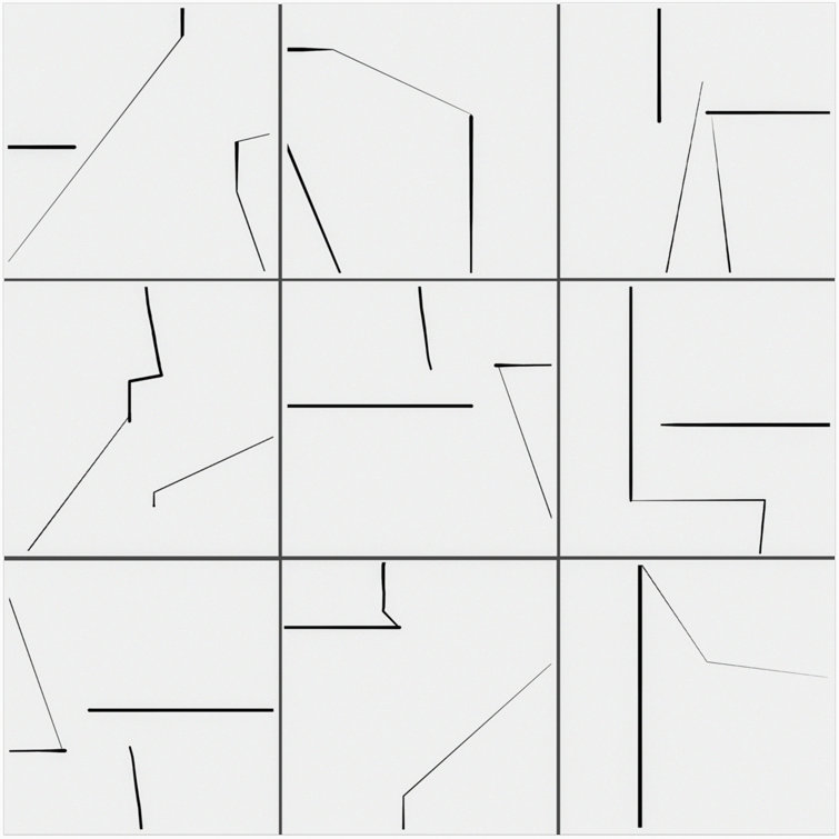 Kenzo 8" x 8" Black and White Porcelain Patterned Tile