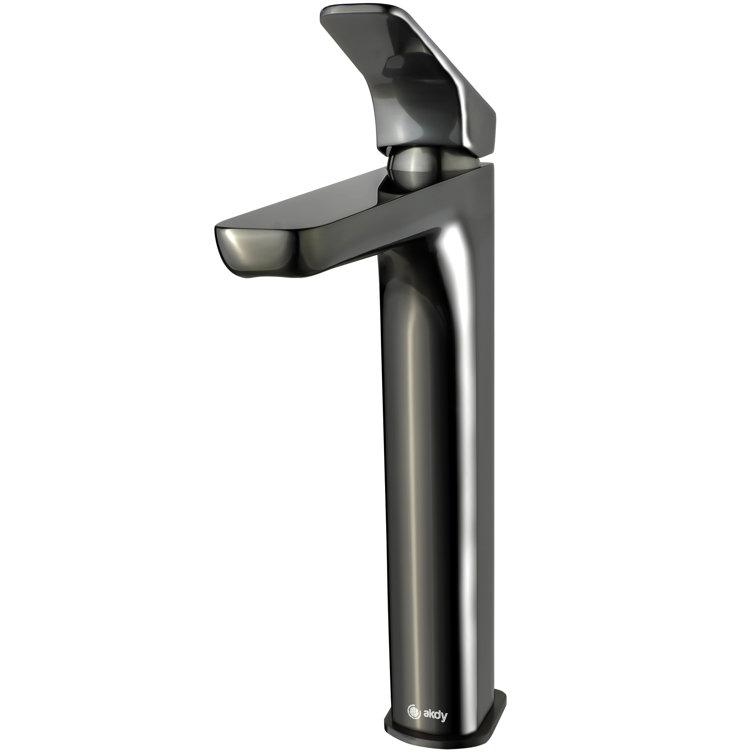 Brushed Gun Black High-Arc Single Handle Bathroom Faucet