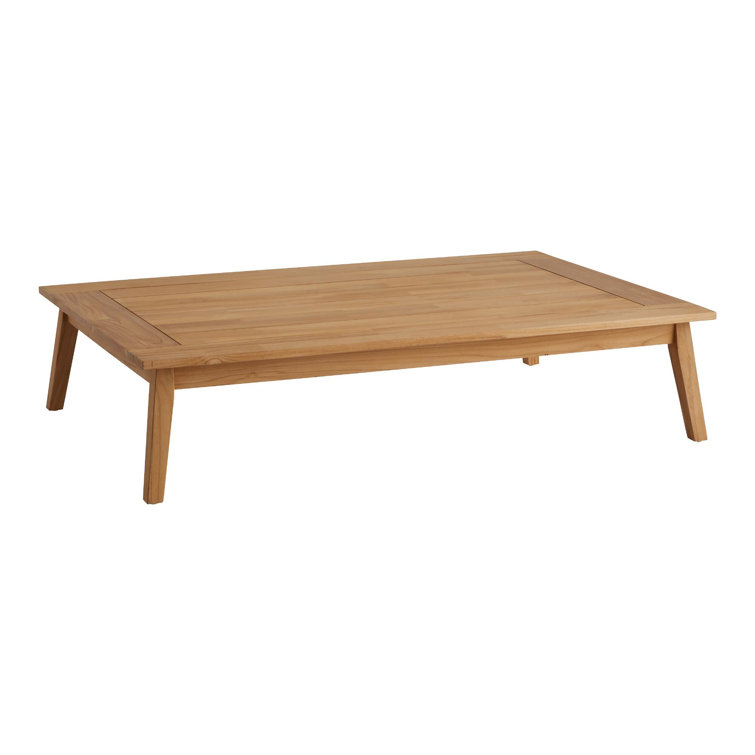 Sibyl Outdoor Rectangular Teak Wood Coffee Table
