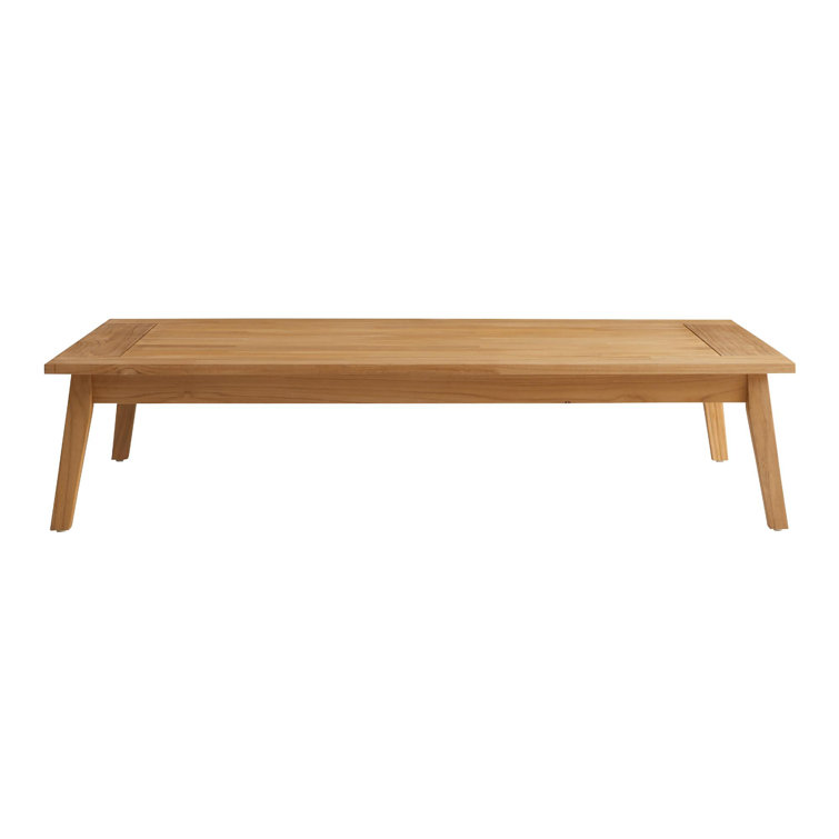 Sibyl Outdoor Rectangular Teak Wood Coffee Table