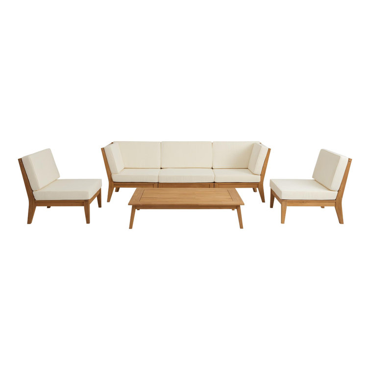 Sibyl Outdoor Rectangular Teak Wood Coffee Table