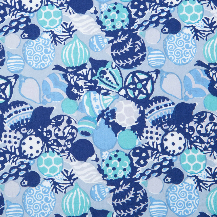 Blue Christmas Ornaments Cotton Napkins Set of 6