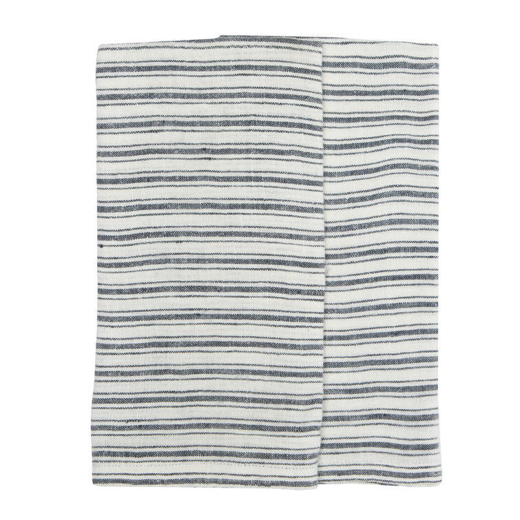 White and Blue Striped Cotton Tea Towel Set
