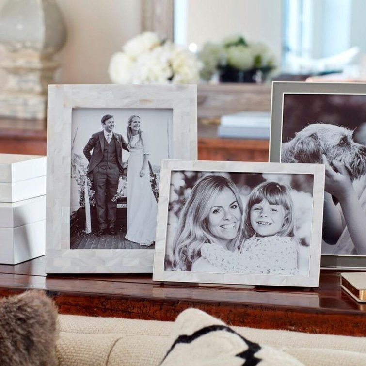 Elegant 8x10 White Mother of Pearl Picture Frame