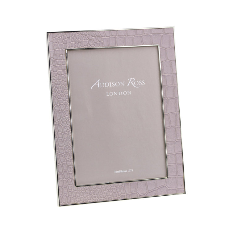 Mocha Faux Croc 4x6 Silver Picture Frame