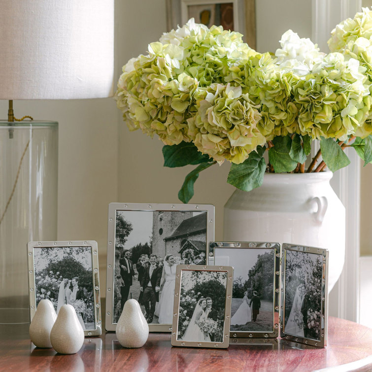 8x10 Silver Metal Tabletop Picture Frame with Velvet Backstand
