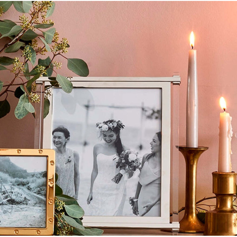 8x10 Silver Acrylic Floating Tabletop Picture Frame