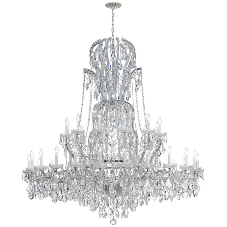 Maria Theresa 37-Light Polished Chrome and Crystal Empire Chandelier