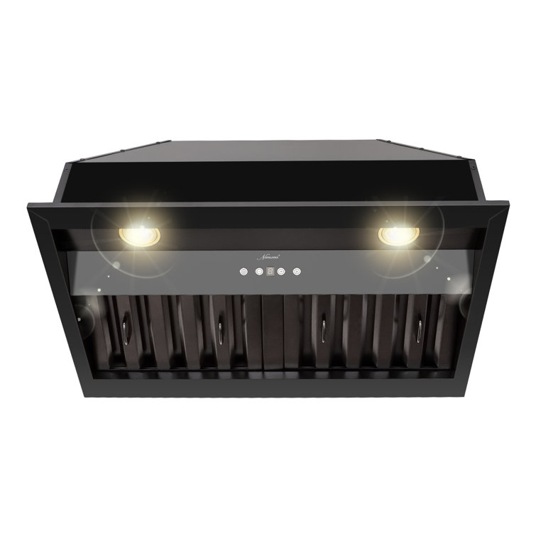 Matte Black Stainless Steel 30" Insert Range Hood with Charcoal Filter