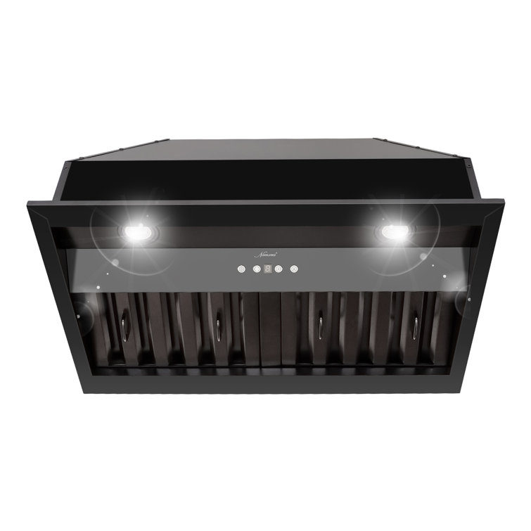 30-Inch Matte Black Stainless Steel Range Hood Insert with Charcoal Filter