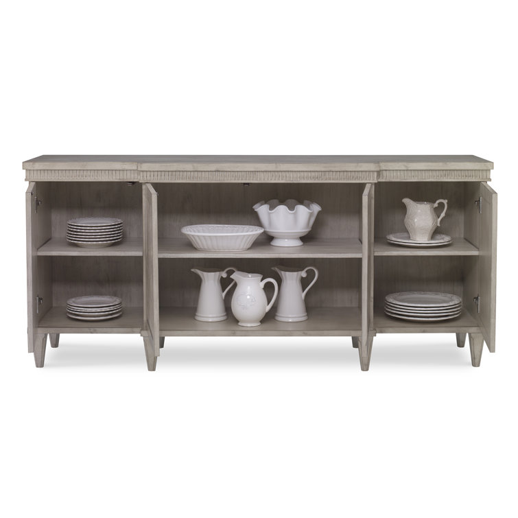 Bisque Mahogany Fluted 76'' Contemporary Sideboard