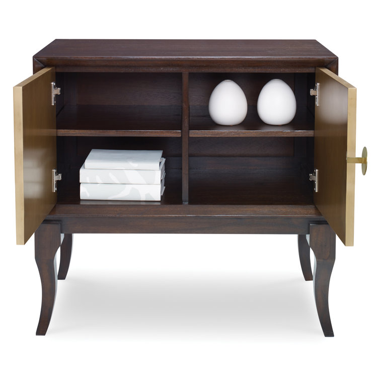 Avondale Mahogany and Brass Sunburst Accent Cabinet