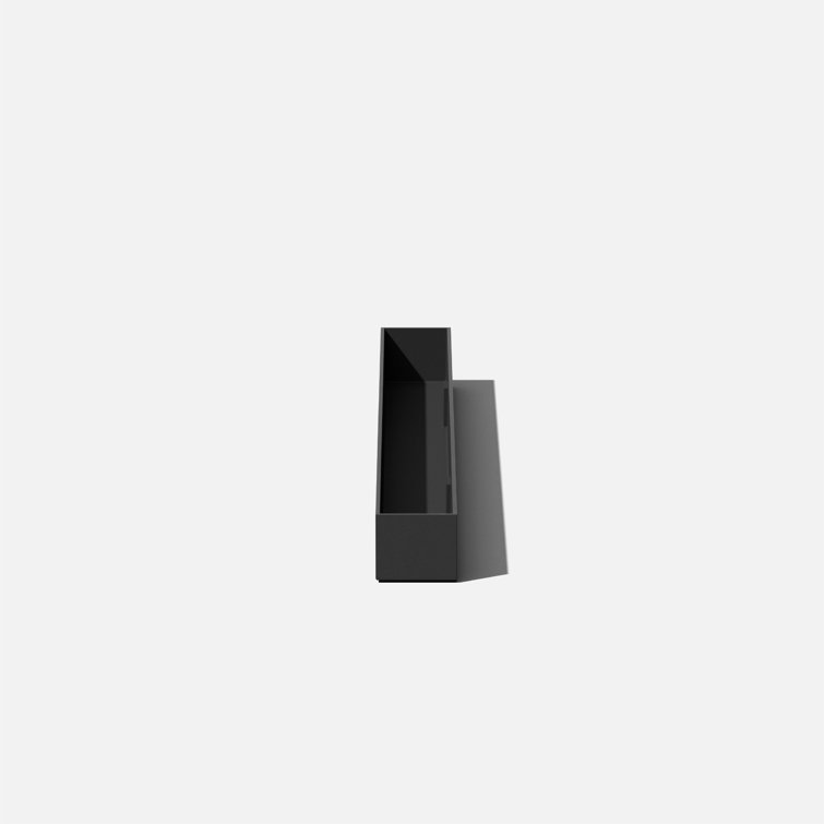 Geo Black Plastic-Stone Composite Trough Planter, 32''