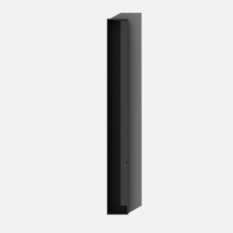 Geo Black Plastic-Stone Composite Trough Planter, 32''
