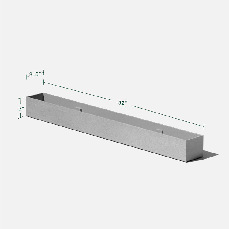 Gray Long Plastic-Stone Composite Indoor/Outdoor Planter Box Set