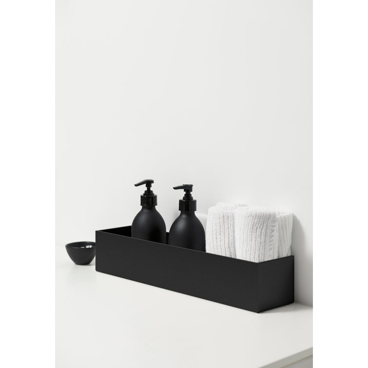 Black Plastic-Stone Composite Rectangular Planter Box