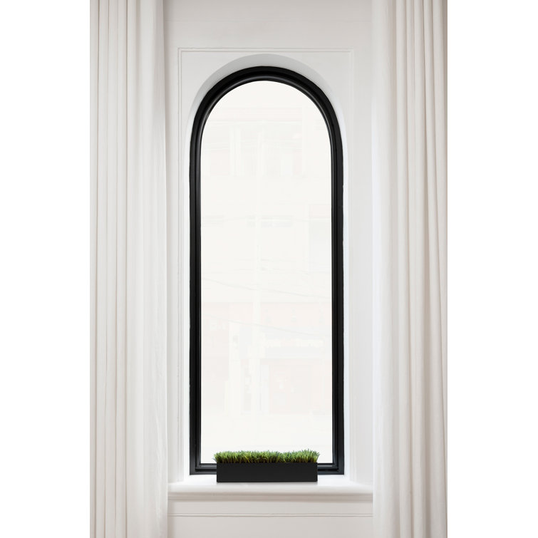 Black Plastic-Stone Composite Rectangular Planter Box