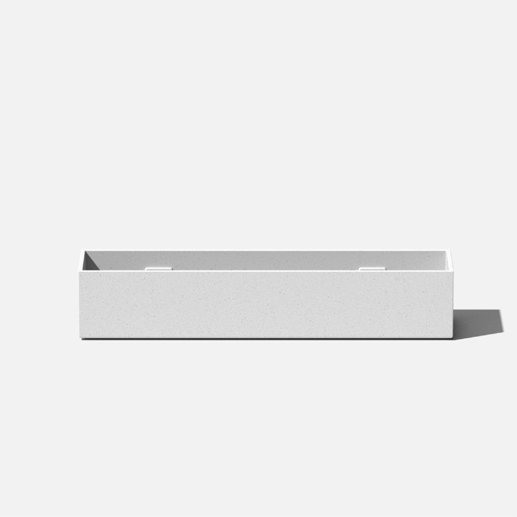 White Plastic-Stone Composite Short Planter Box