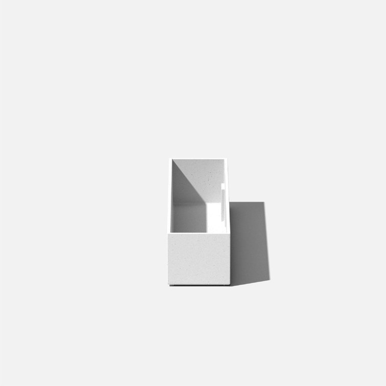 White Plastic-Stone Composite Short Planter Box