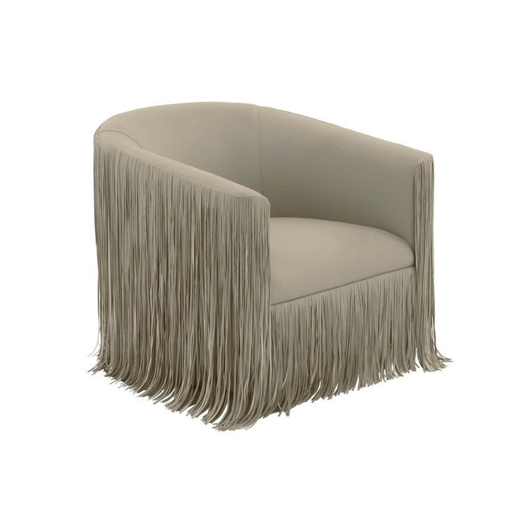 Contemporary Gray Faux Leather Swivel Accent Chair, 30.5"