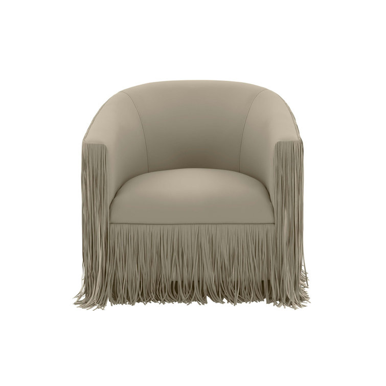 Contemporary Gray Faux Leather Swivel Accent Chair, 30.5"