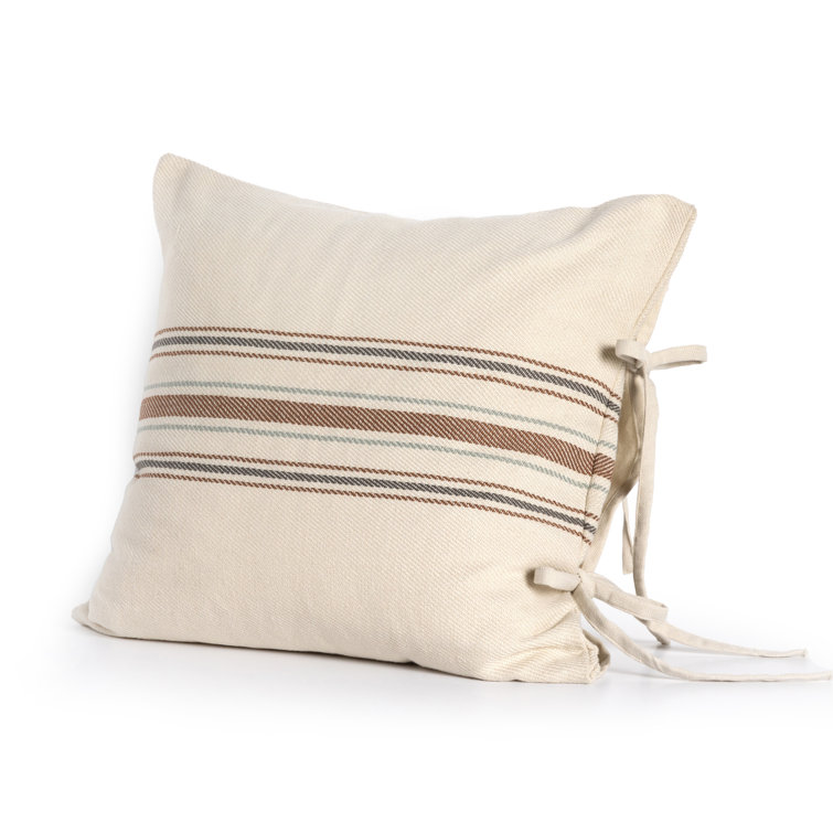 Dashel 24" Gold Stripe Outdoor Pillow with Down Alternative