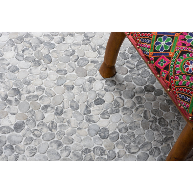 Dove Gray Marble Pebble Mosaic Tile for Wall and Floor