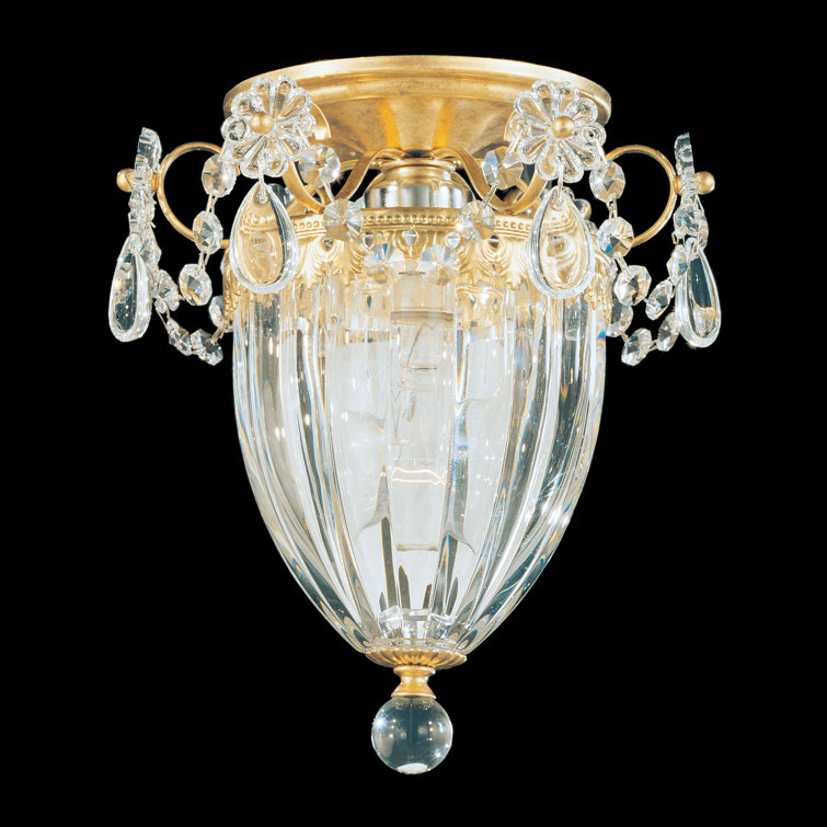 Heirloom Gold Heritage Crystal 1-Light Semi-Flush Mount