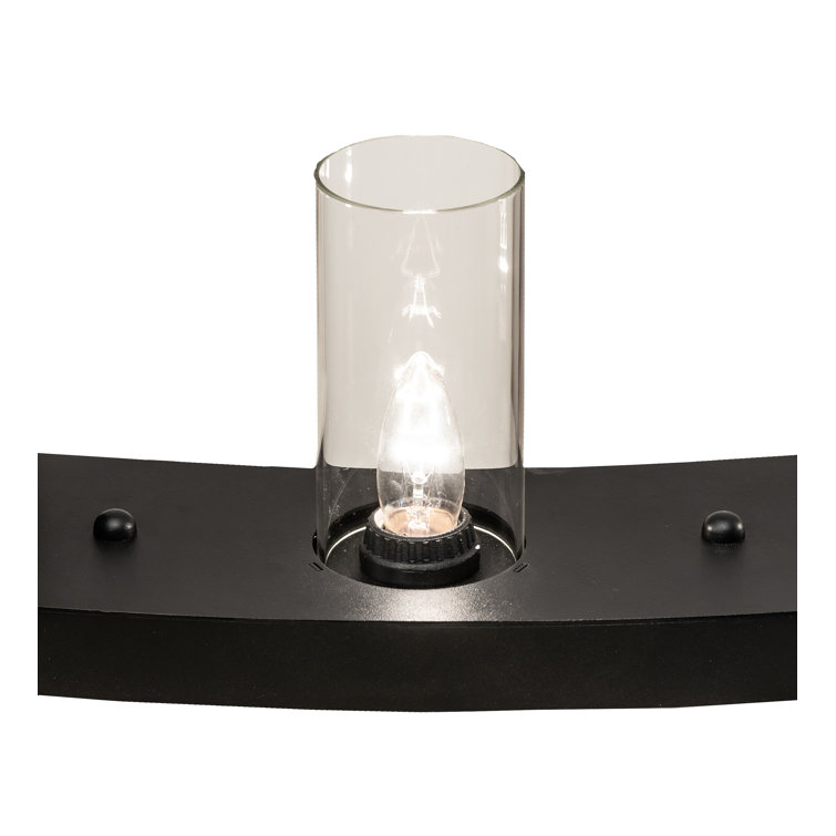Loxley 72" Black Glass 24-Light Wagon Wheel Chandelier