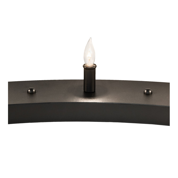 Loxley 20-Light Black Metal Wagon Wheel Chandelier