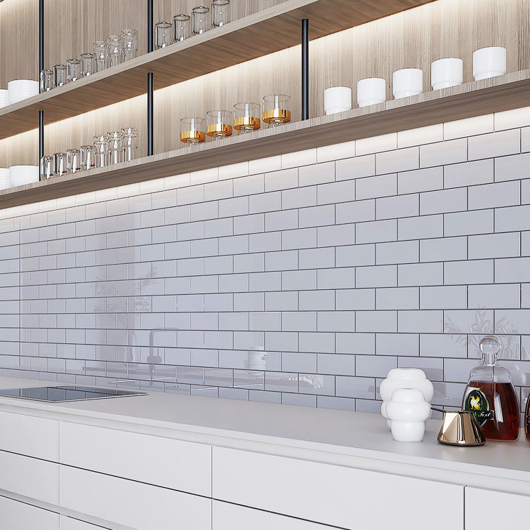 Lavender Gray 3" x 6" Glass Subway Wall Tile